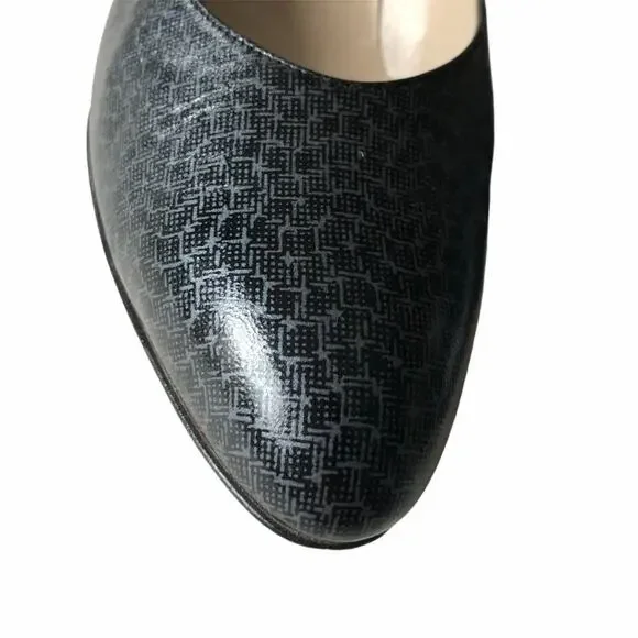 Salvatore Ferragamo Loredana Pump Black Gray 9 VTG